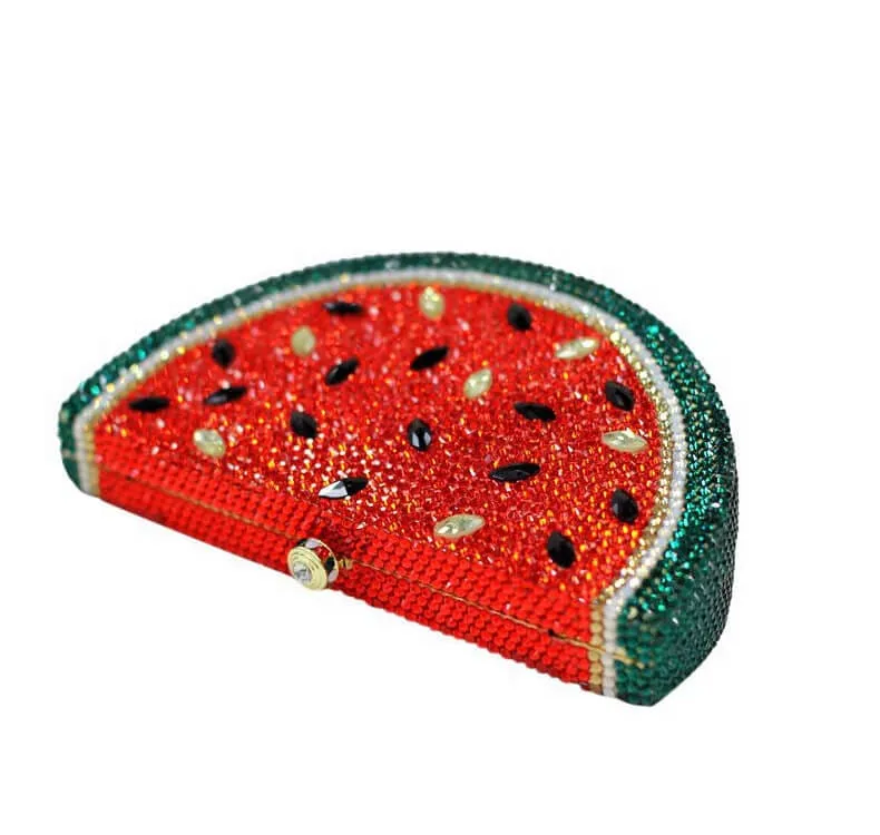 Luxury Crystal Rhinestone Watermelon Clutch