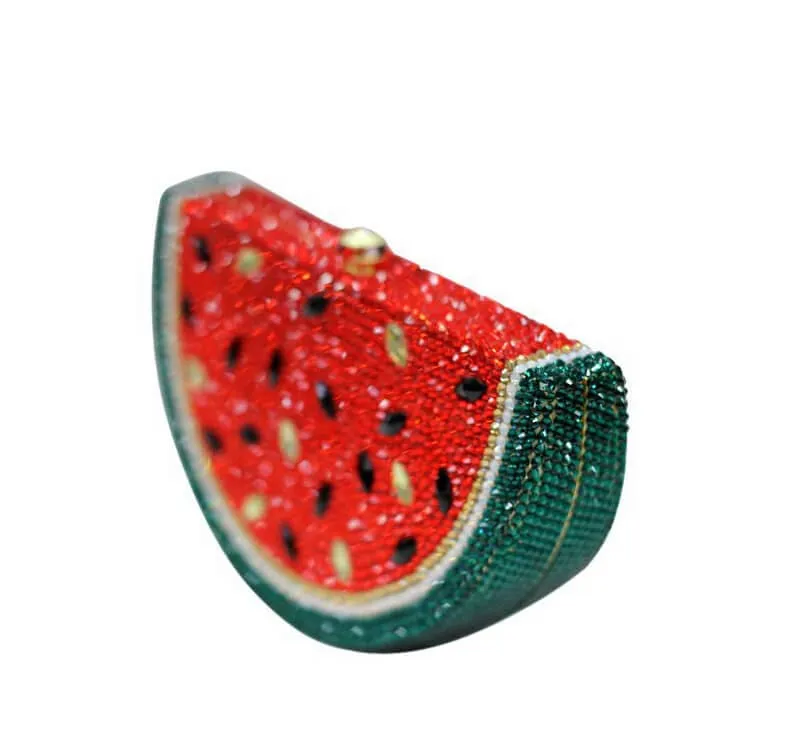 Luxury Crystal Rhinestone Watermelon Clutch