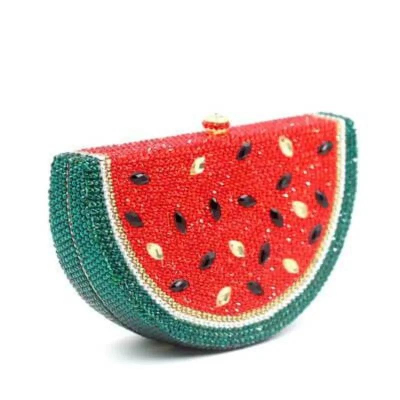 Luxury Crystal Rhinestone Watermelon Clutch