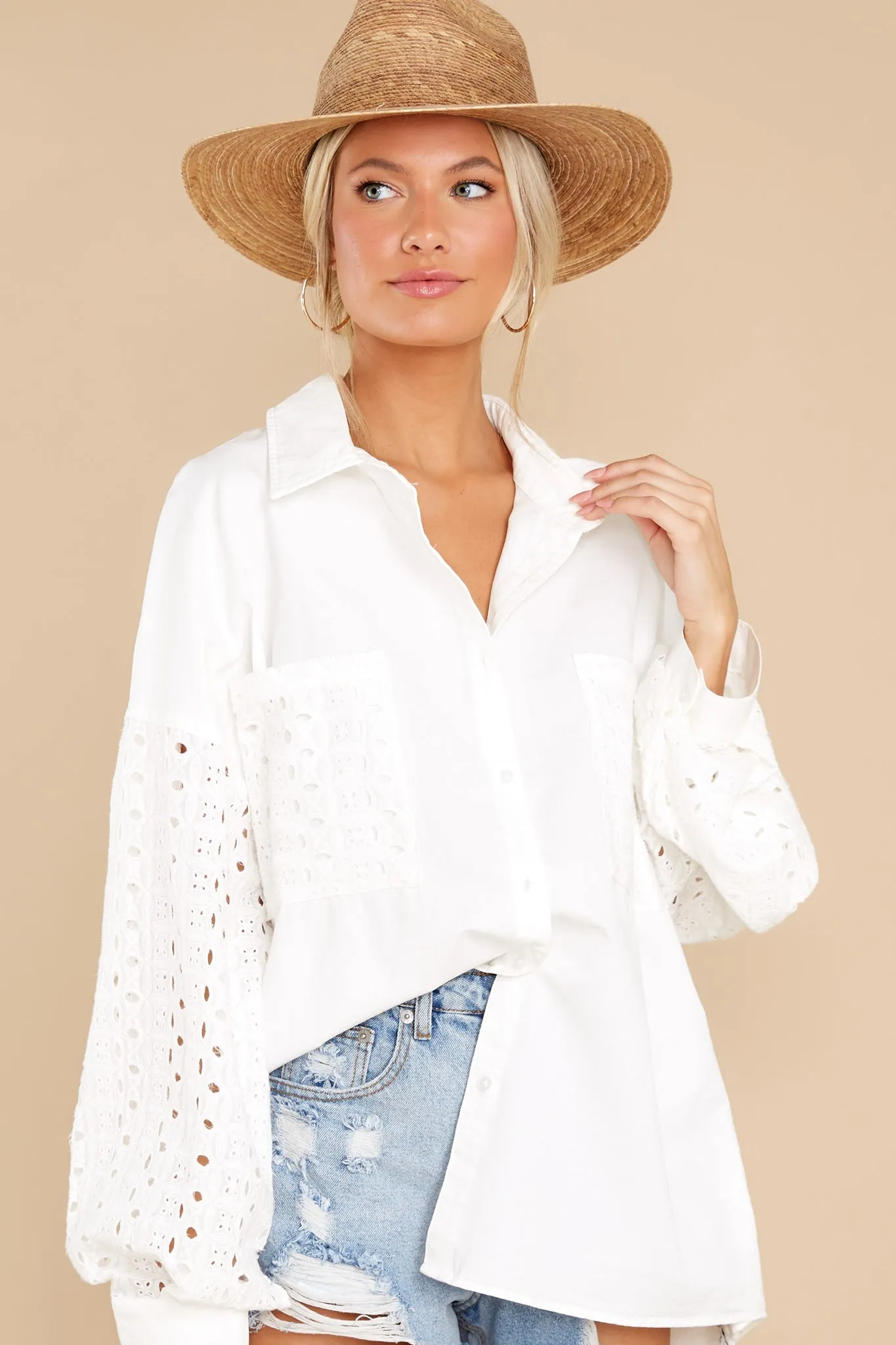 Made To Be Magnificent White Eyelet Top