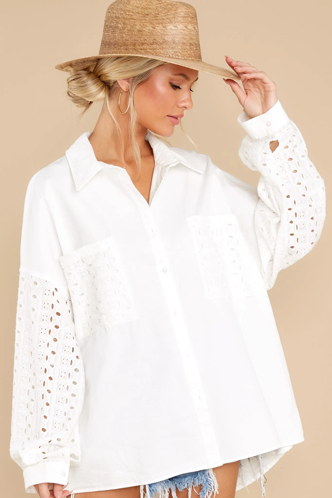 Made To Be Magnificent White Eyelet Top