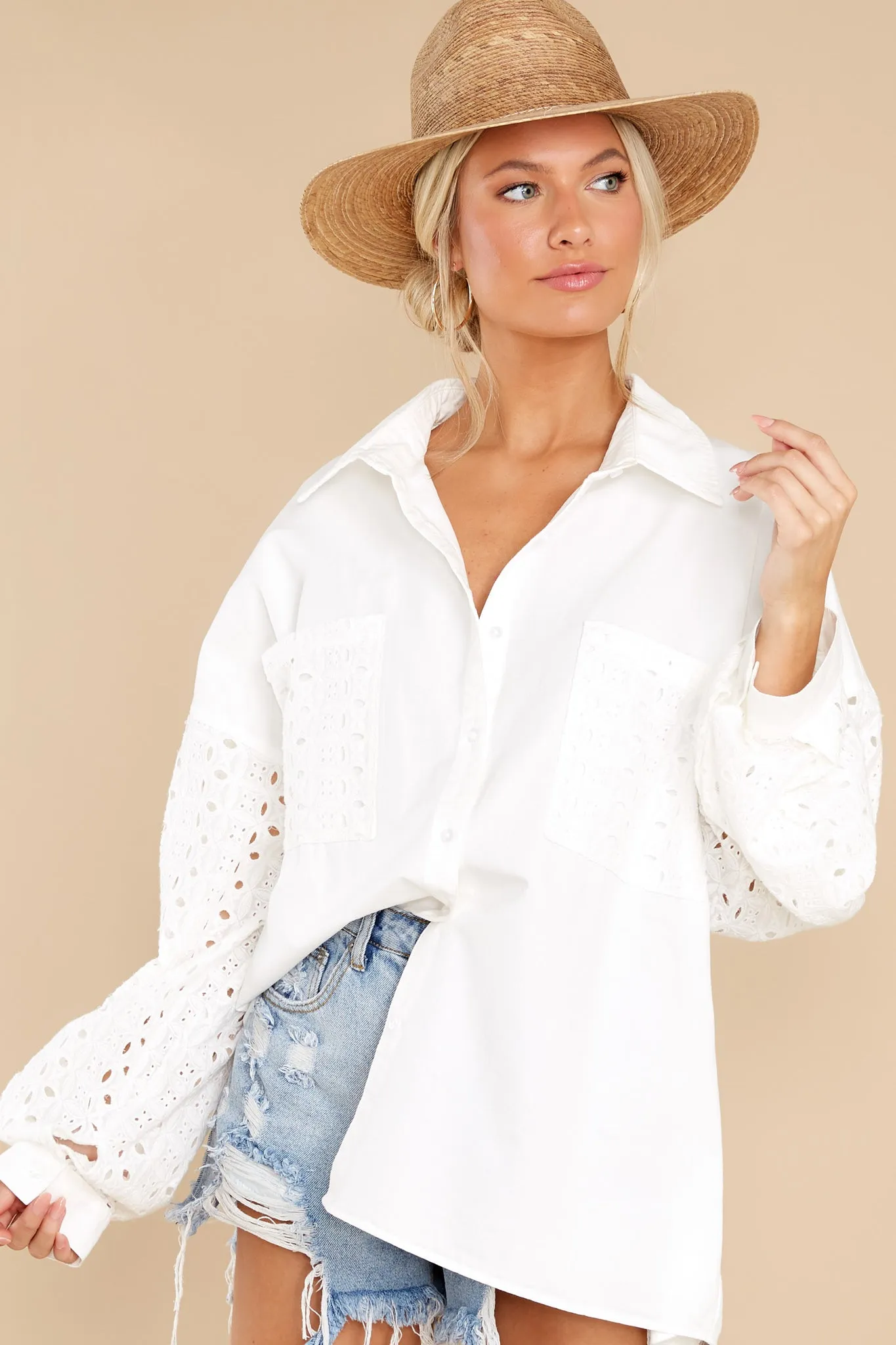 Made To Be Magnificent White Eyelet Top