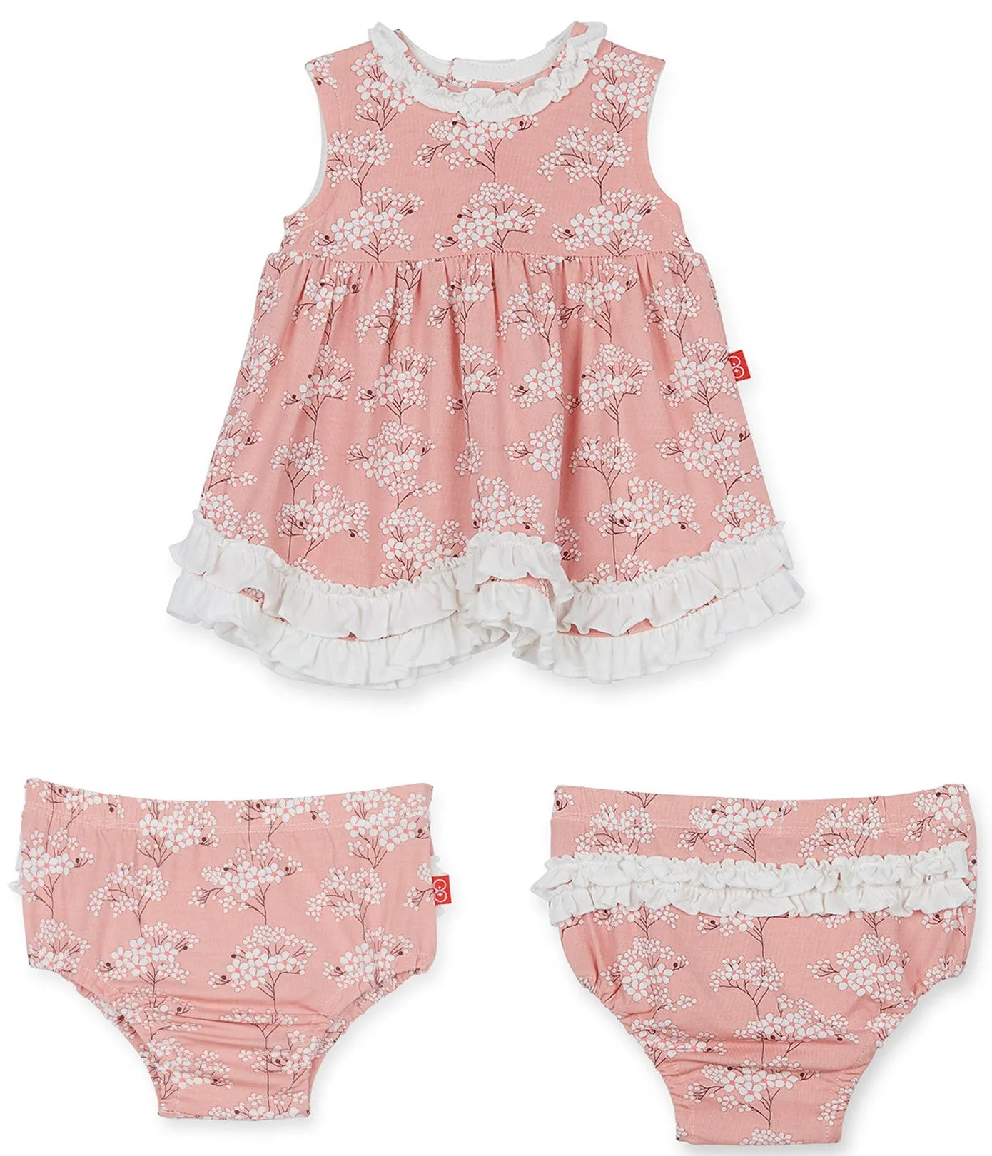 Magnetic Me Cherry Blossom Dress w/Ruffle Diaper Cover