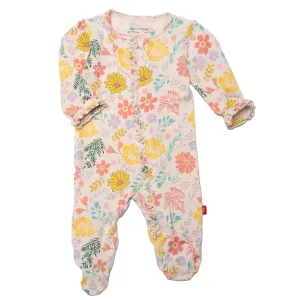 Magnetic Me Primrose Cottage Ruffle Ruched Modal Magnetic Footie