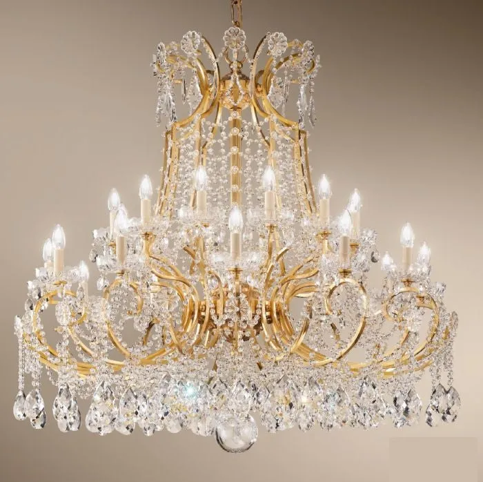 Magnificent 24-Arm Chandelier With Bohemian Crystals