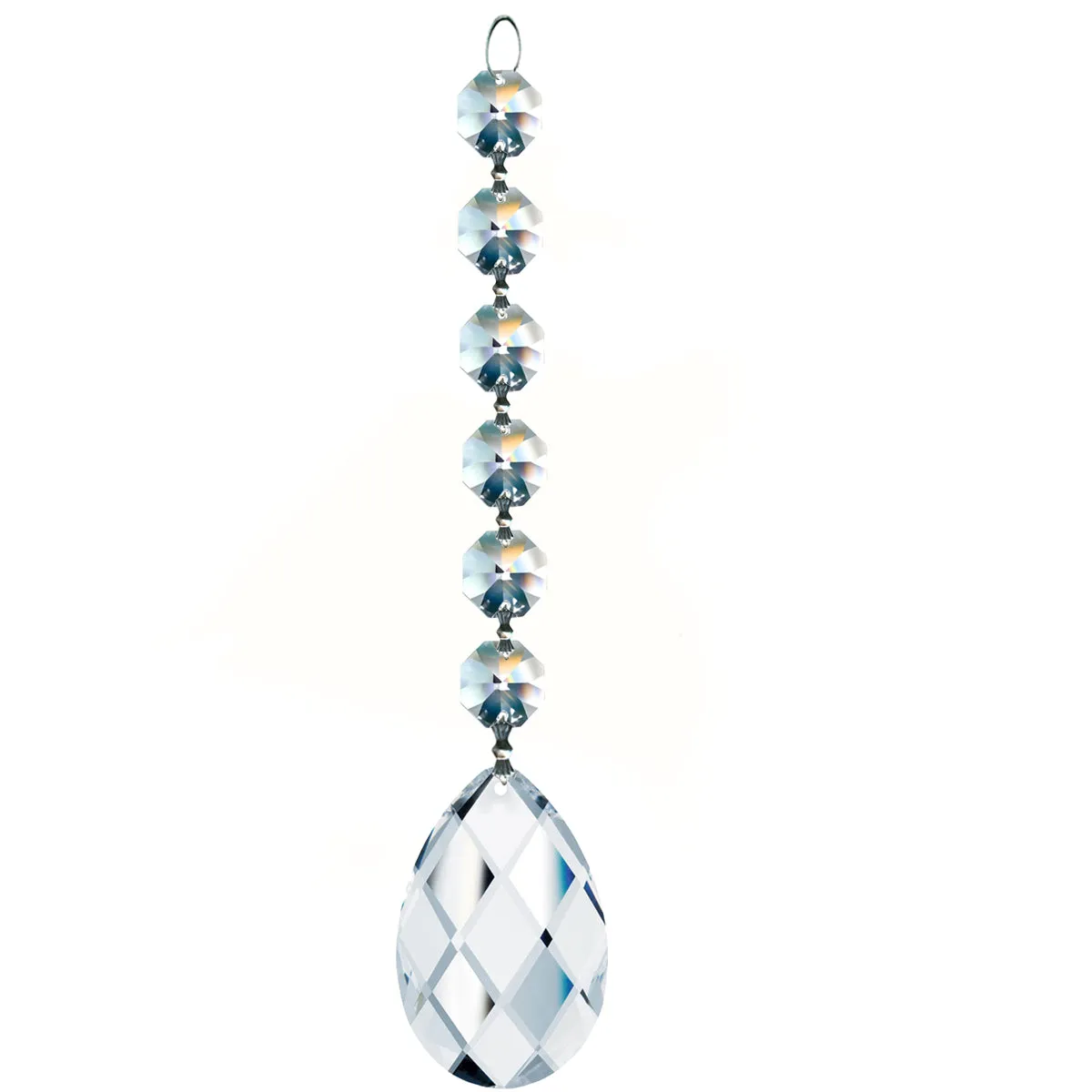 Magnificent Crystal Classic Almond Prism 1.5-inches Clear, 6 Crystal Beads