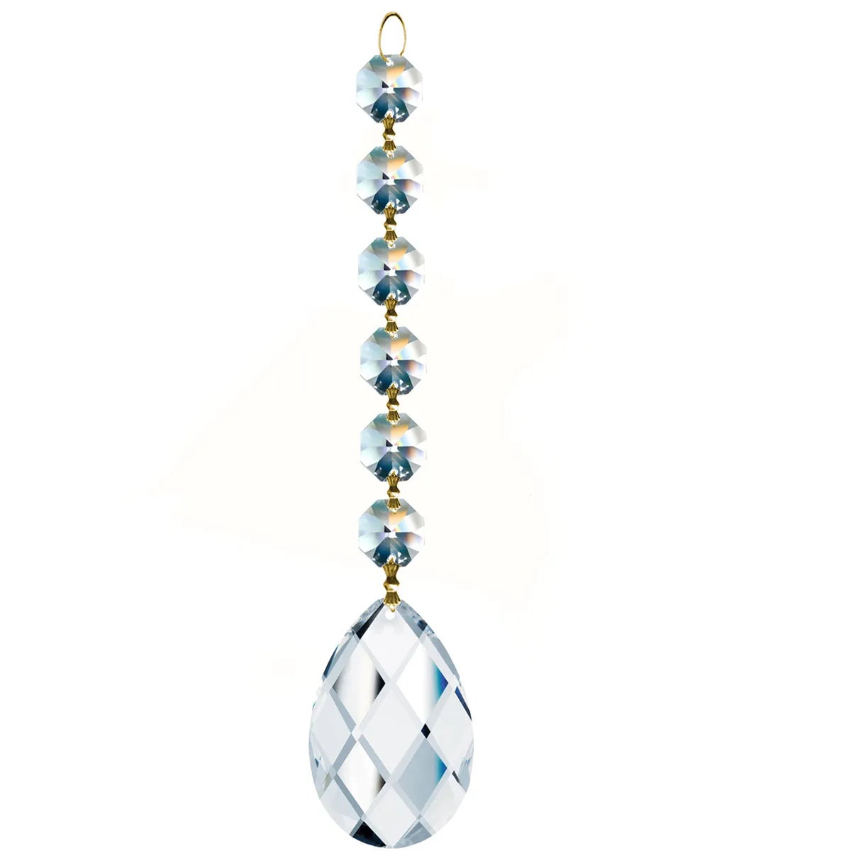 Magnificent Crystal Classic Almond Prism 1.5-inches Clear, 6 Crystal Beads