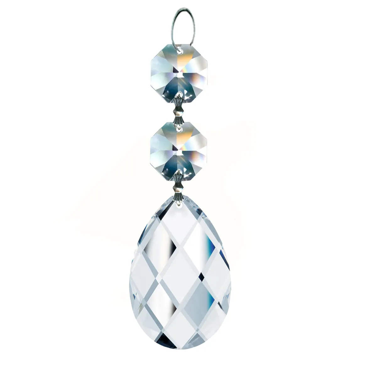 Magnificent Crystal Classic Almond Prism 2-inches Clear, 2 Crystal Beads