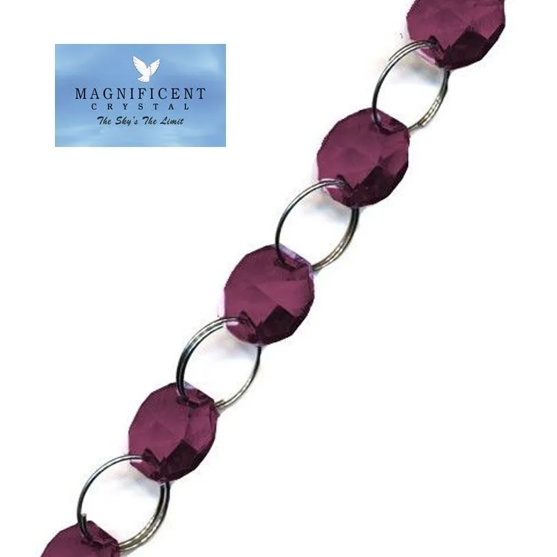Magnificent Crystal Garland Amethyst 40 inch Strand with Rings