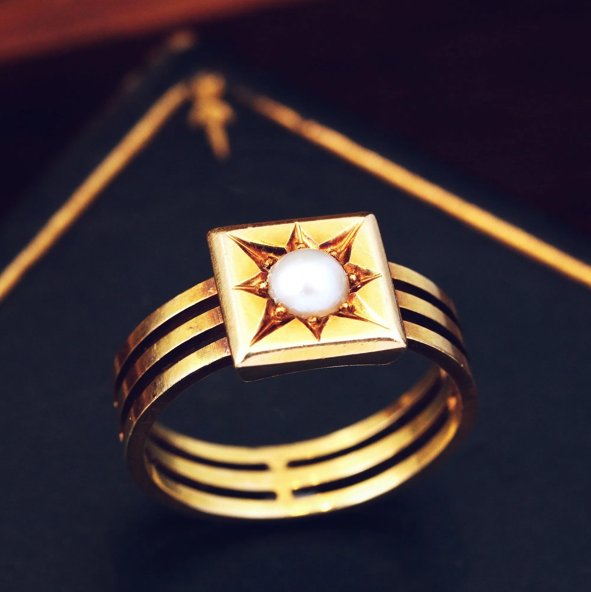 Magnificent Victorian Natural Pearl Ring