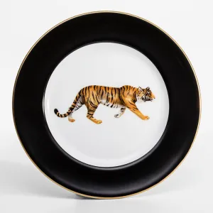 Magnificent Wildlife Tiger Black 6" Plate