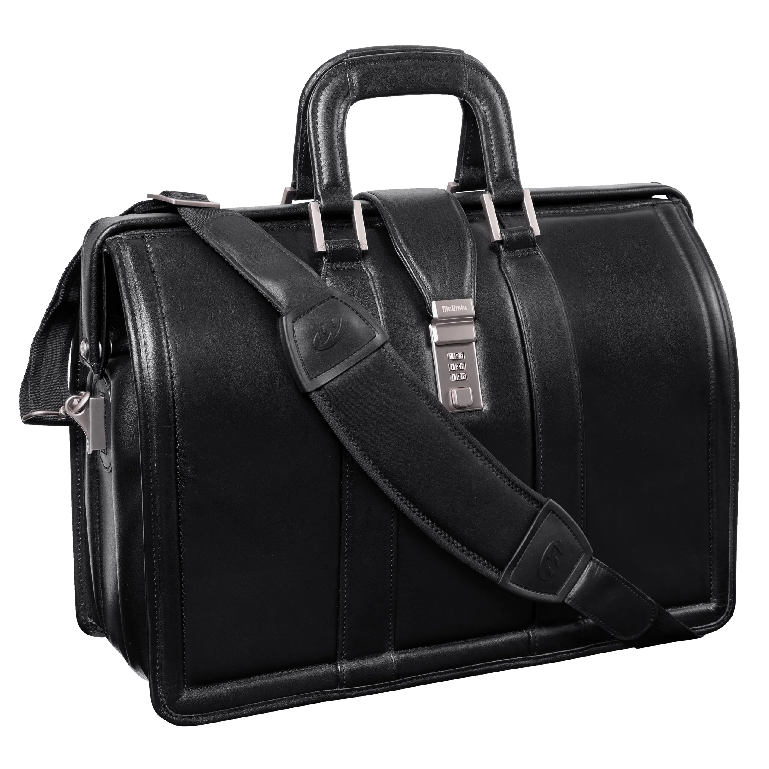 McKlein MORGAN 17" Leather Litigator Laptop Briefcase