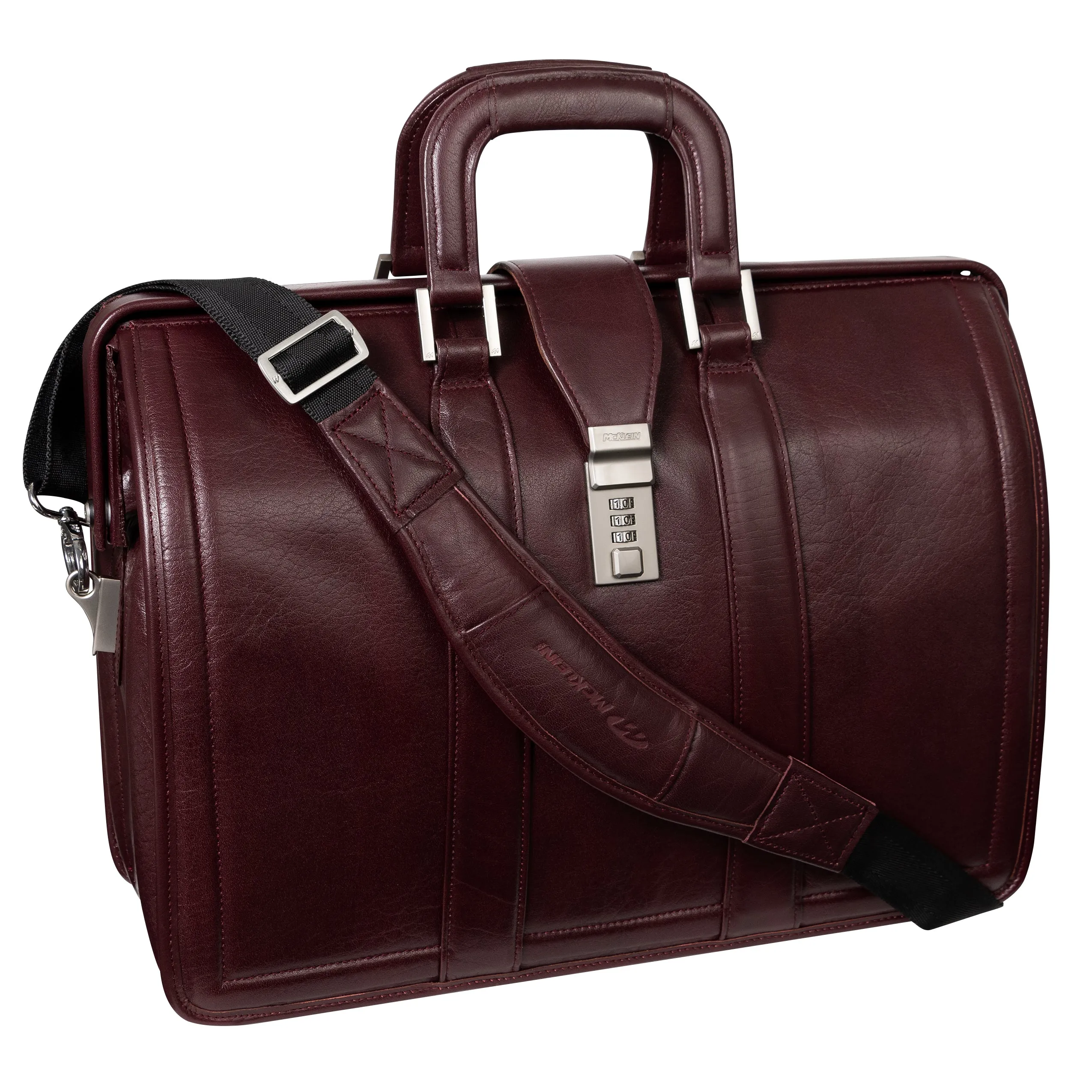 McKlein MORGAN 17" Leather Litigator Laptop Briefcase