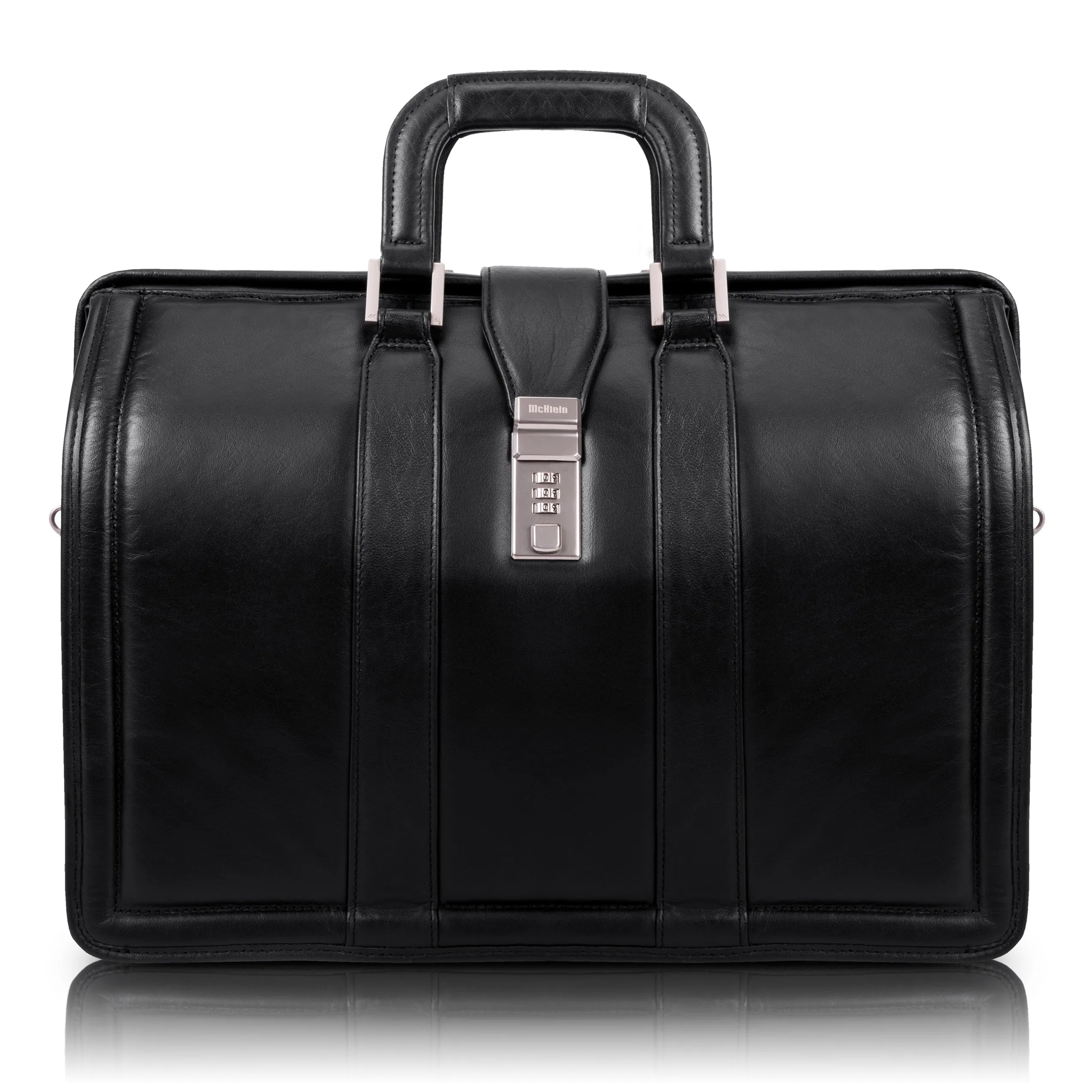 McKlein MORGAN 17" Leather Litigator Laptop Briefcase