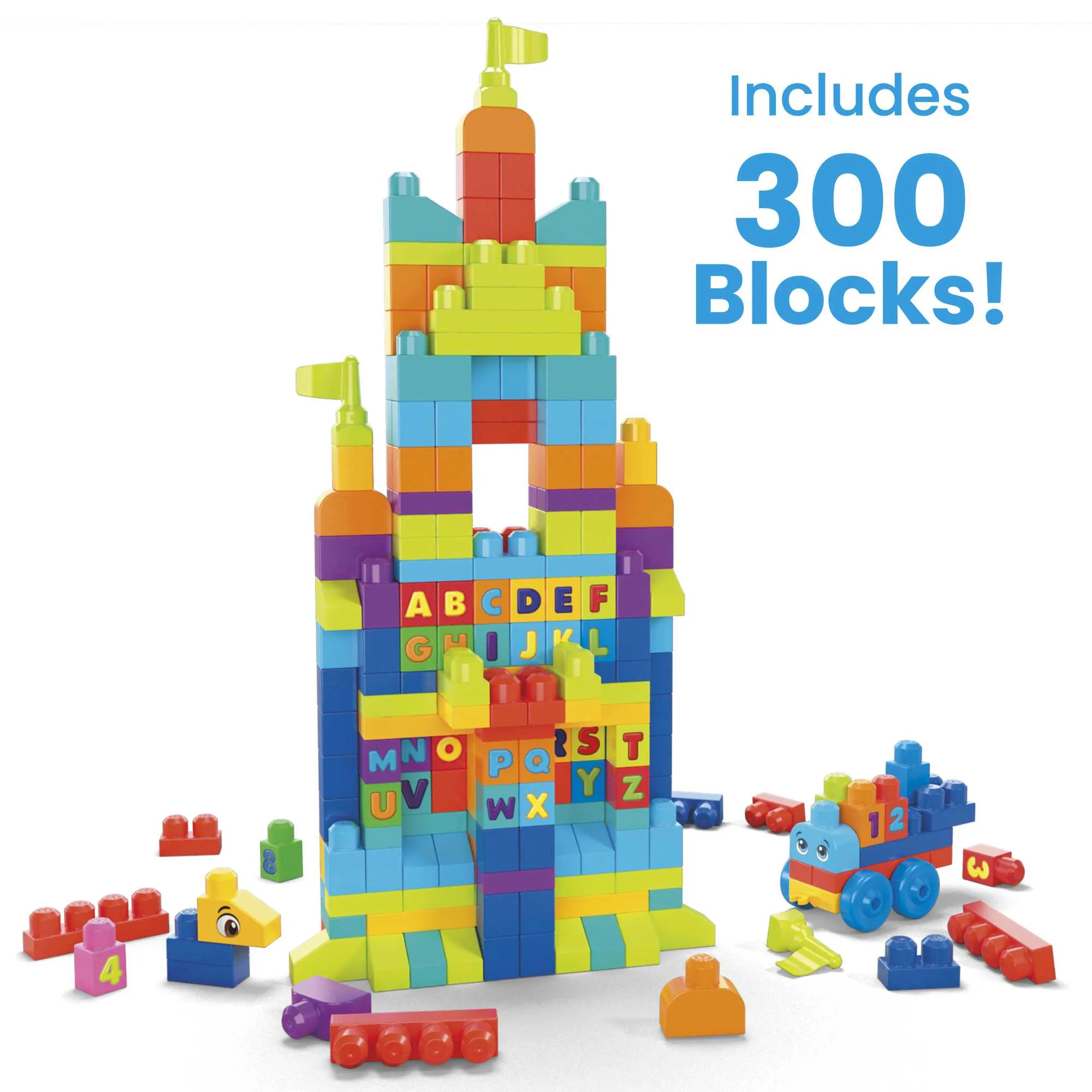 MEGA BLOKS Toy Blocks Even Bigger Building Bag With Storage (300 Pieces) For Toddler