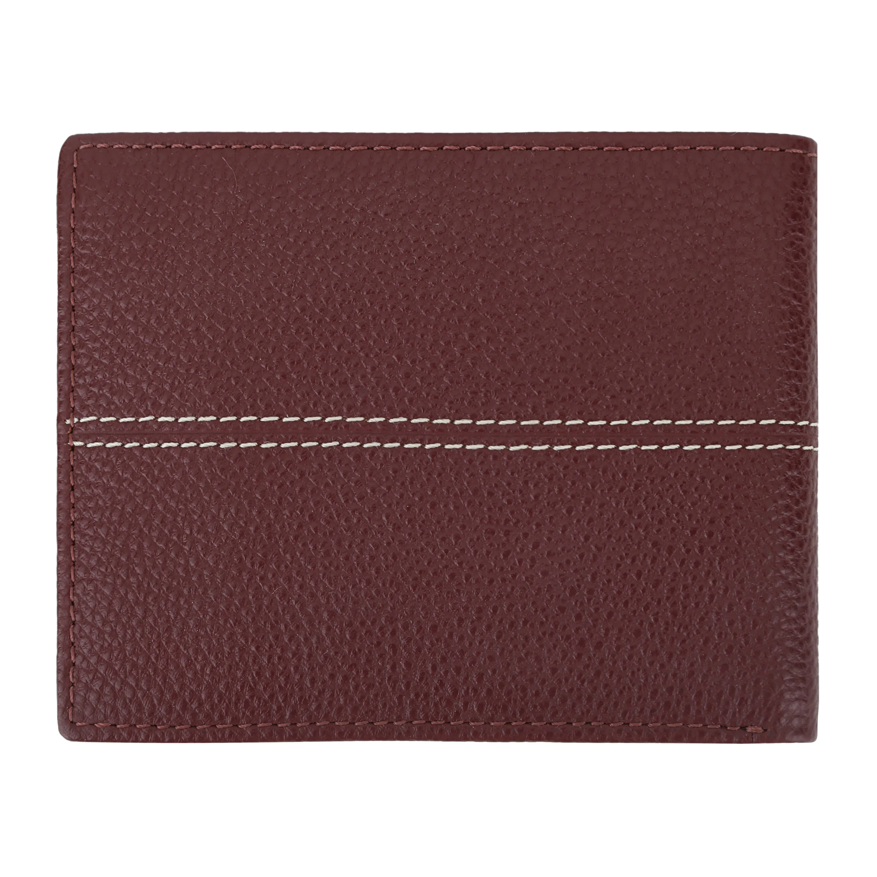 Men's Wine Leather Fold Wallet - Hiroshi