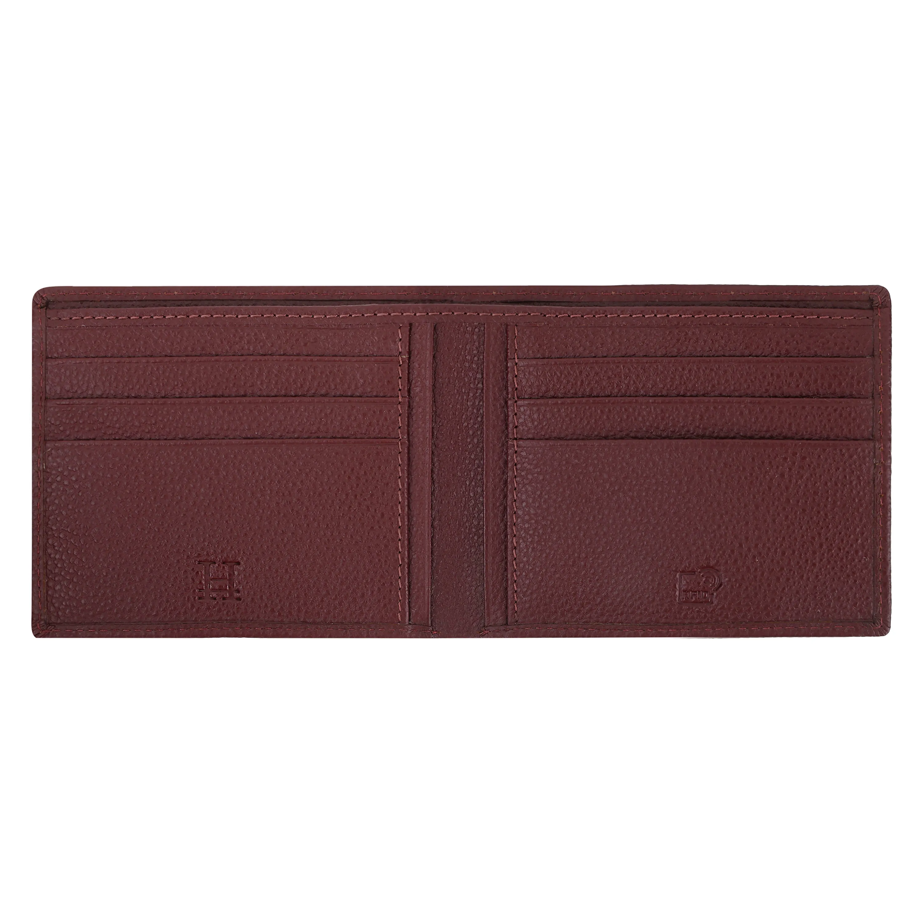 Men's Wine Leather Fold Wallet - Hiroshi