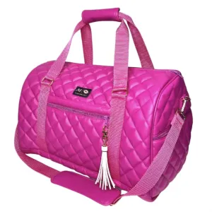 MJ Quilted Luxe Duffel Bag || Hot Fuschia