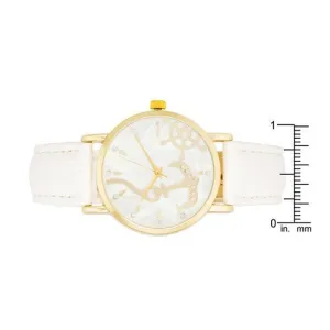 Nautical White Leather Watch