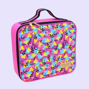 Neon Confetti Print Hot Pink Travel Makeup Case