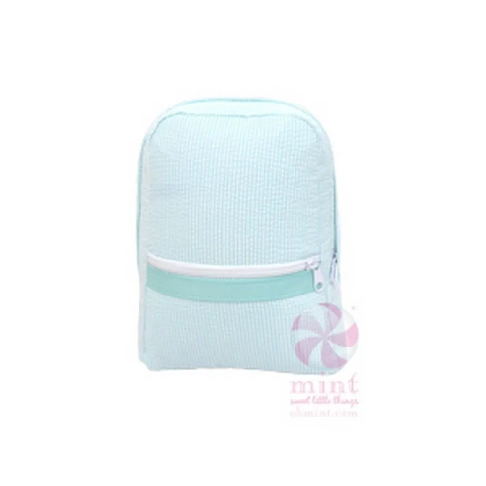 Oh Mint Seersucker Small Backpack