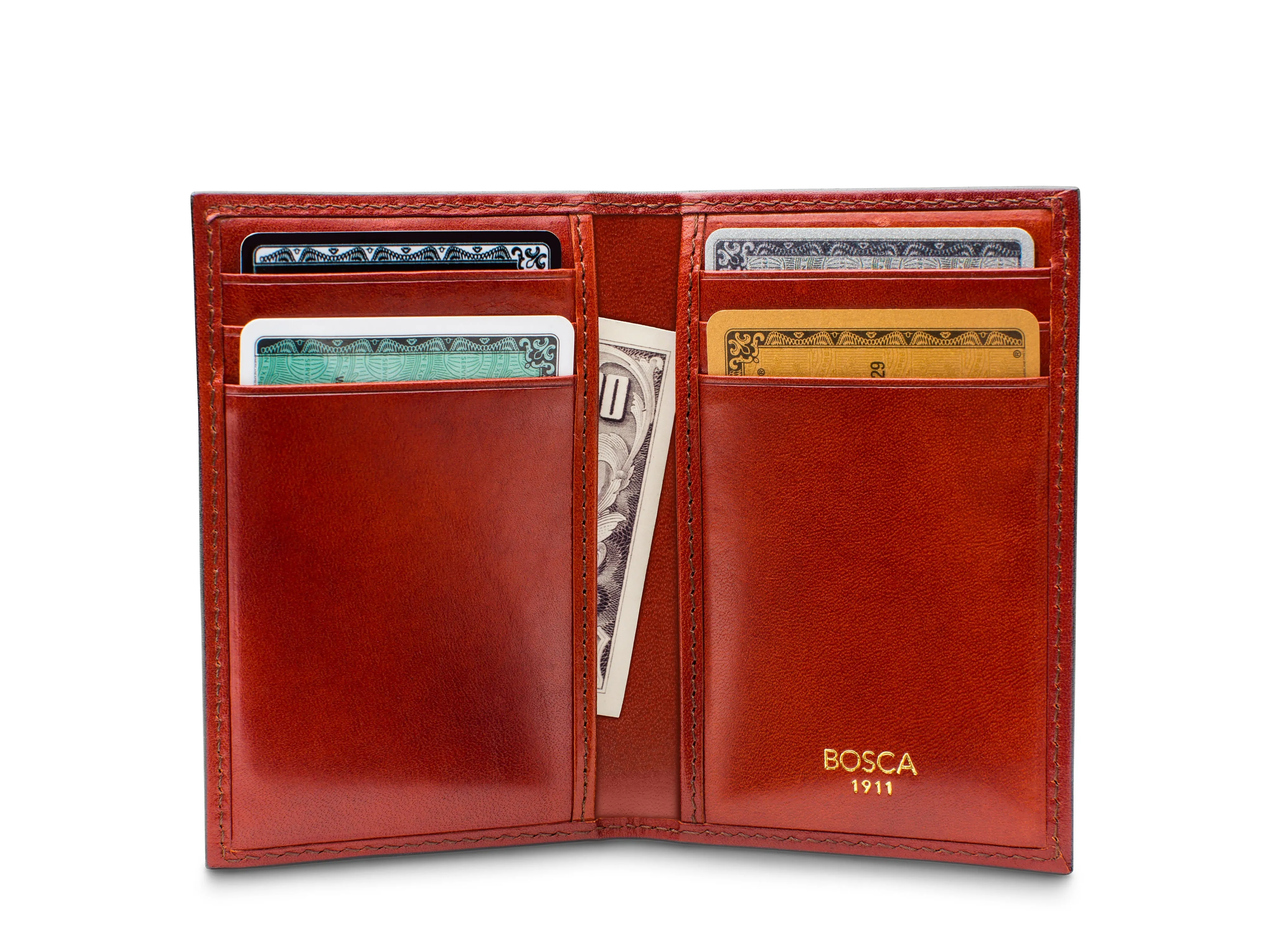 Old Leather 8 Pocket Credit Card Case