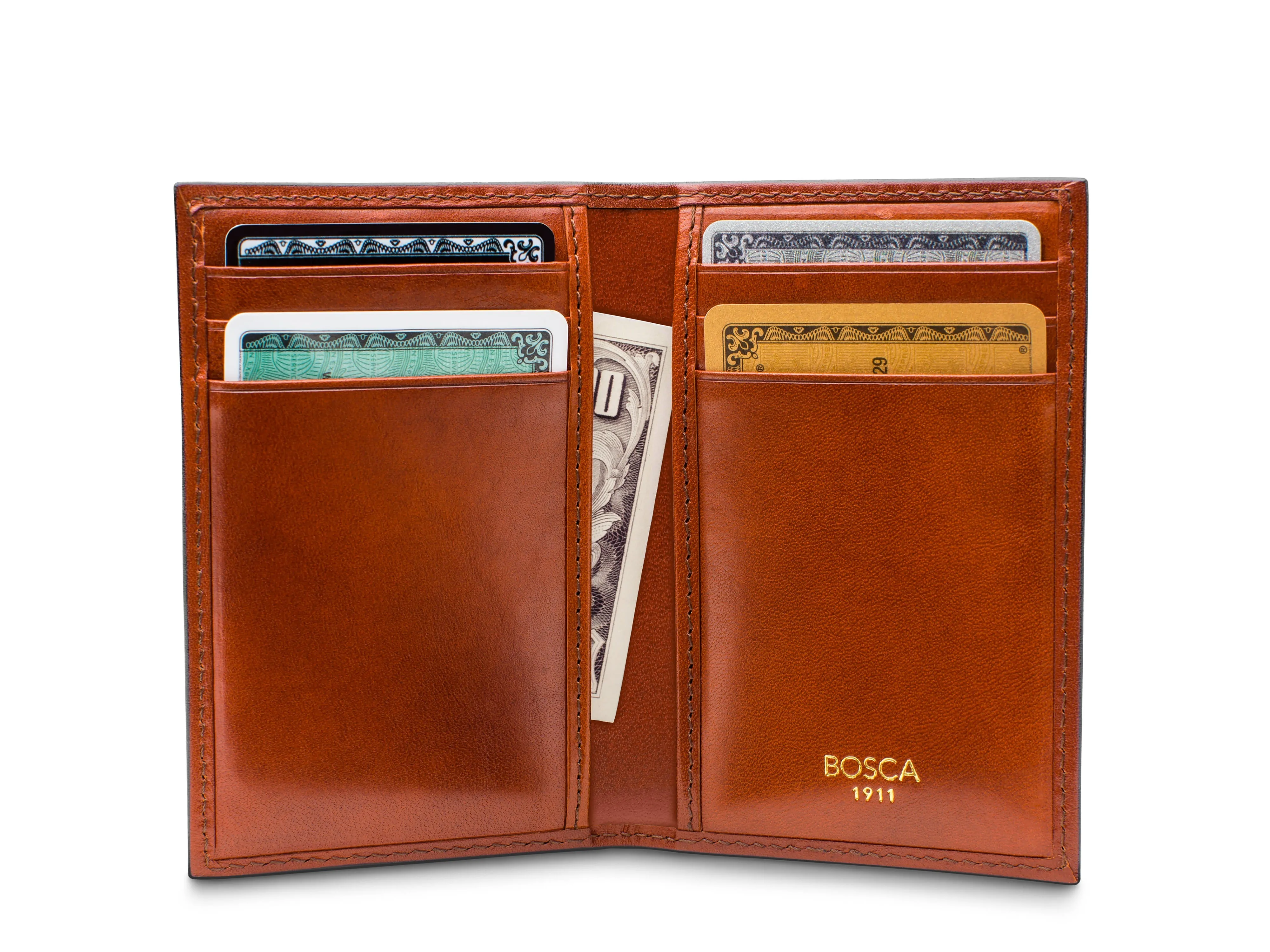 Old Leather 8 Pocket Credit Card Case