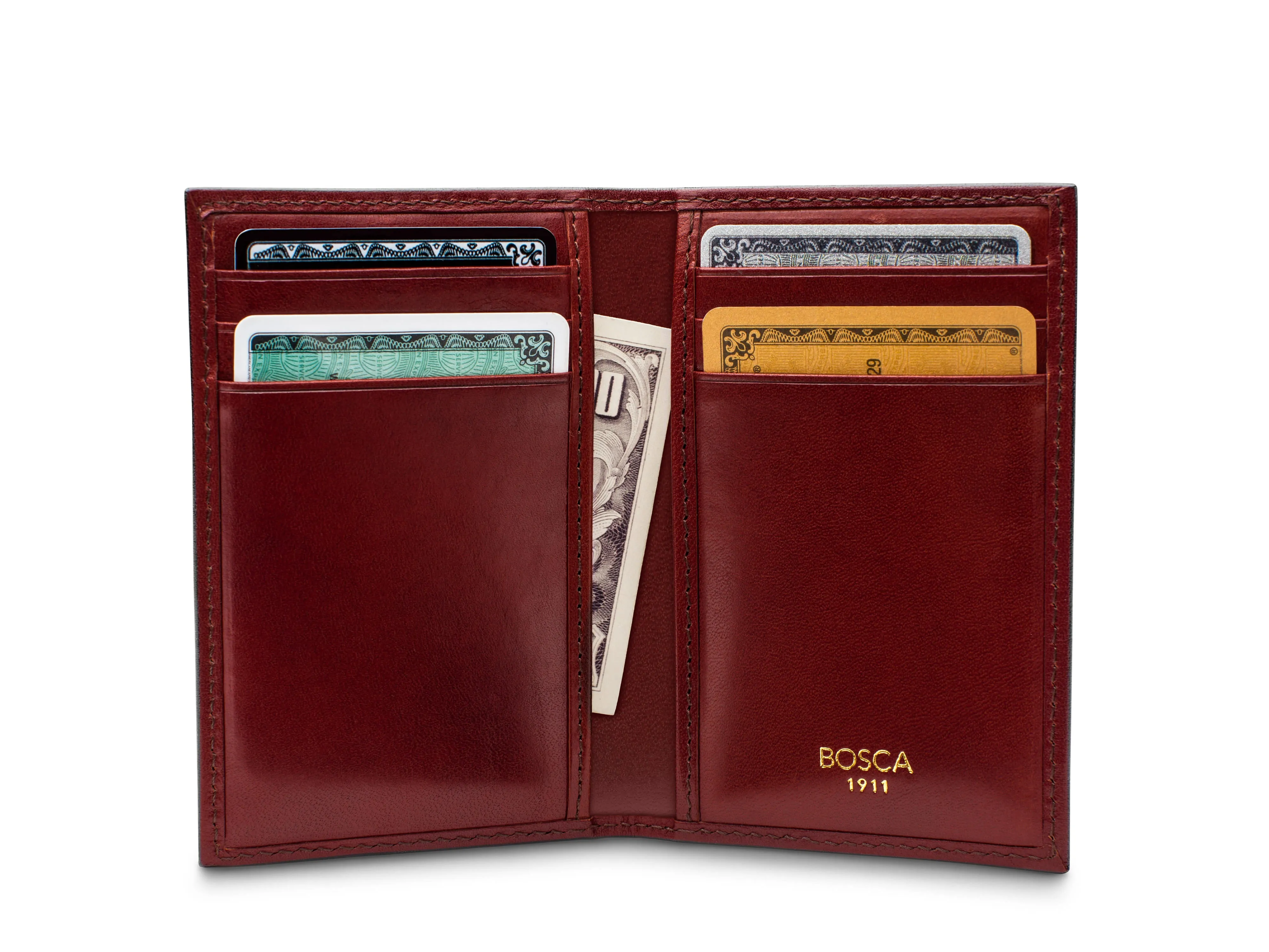 Old Leather 8 Pocket Credit Card Case