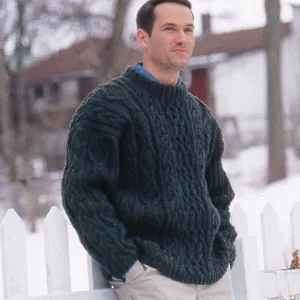 Patons Knit Cabled Crew Neck