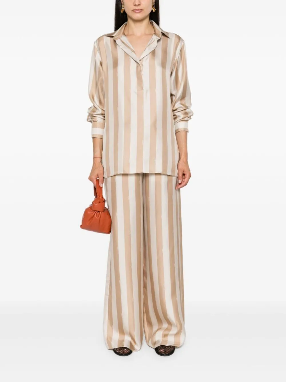 PEQUINSTRIPE SILK SHIRT