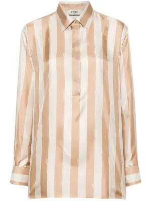 PEQUINSTRIPE SILK SHIRT
