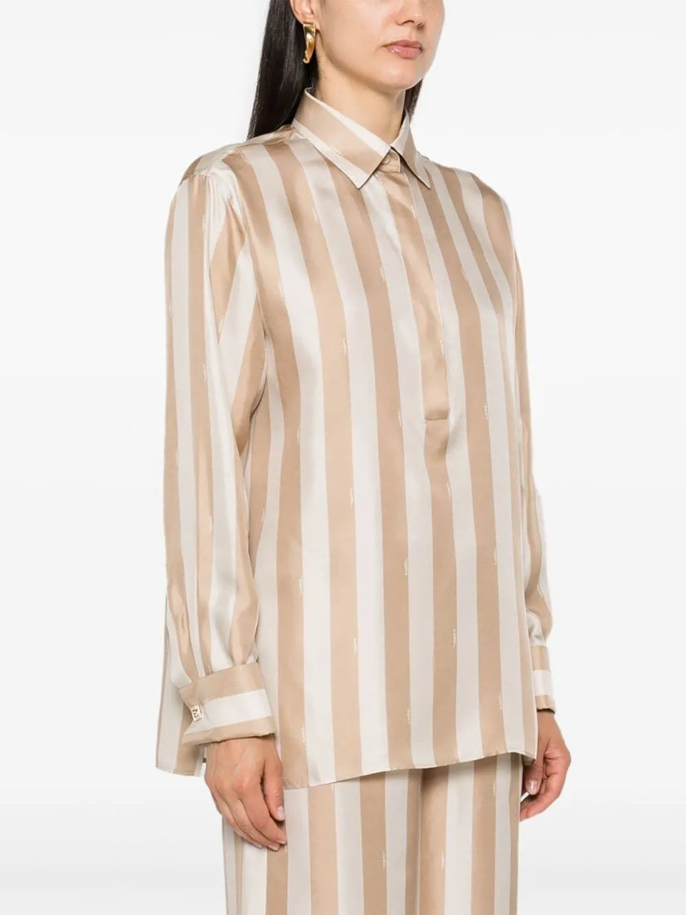 PEQUINSTRIPE SILK SHIRT