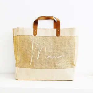 Personalised Jute Tote Bag | Custom Mama Bag