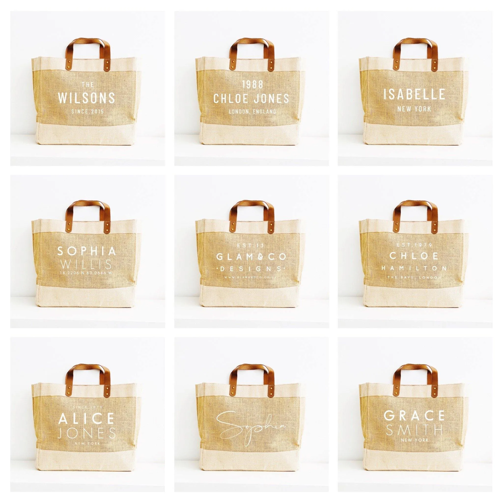 Personalised Jute Tote Bag | Custom Place Tote Bag