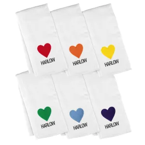 Personalized Emoji Burp Cloth - 6 Pack Rainbow Love