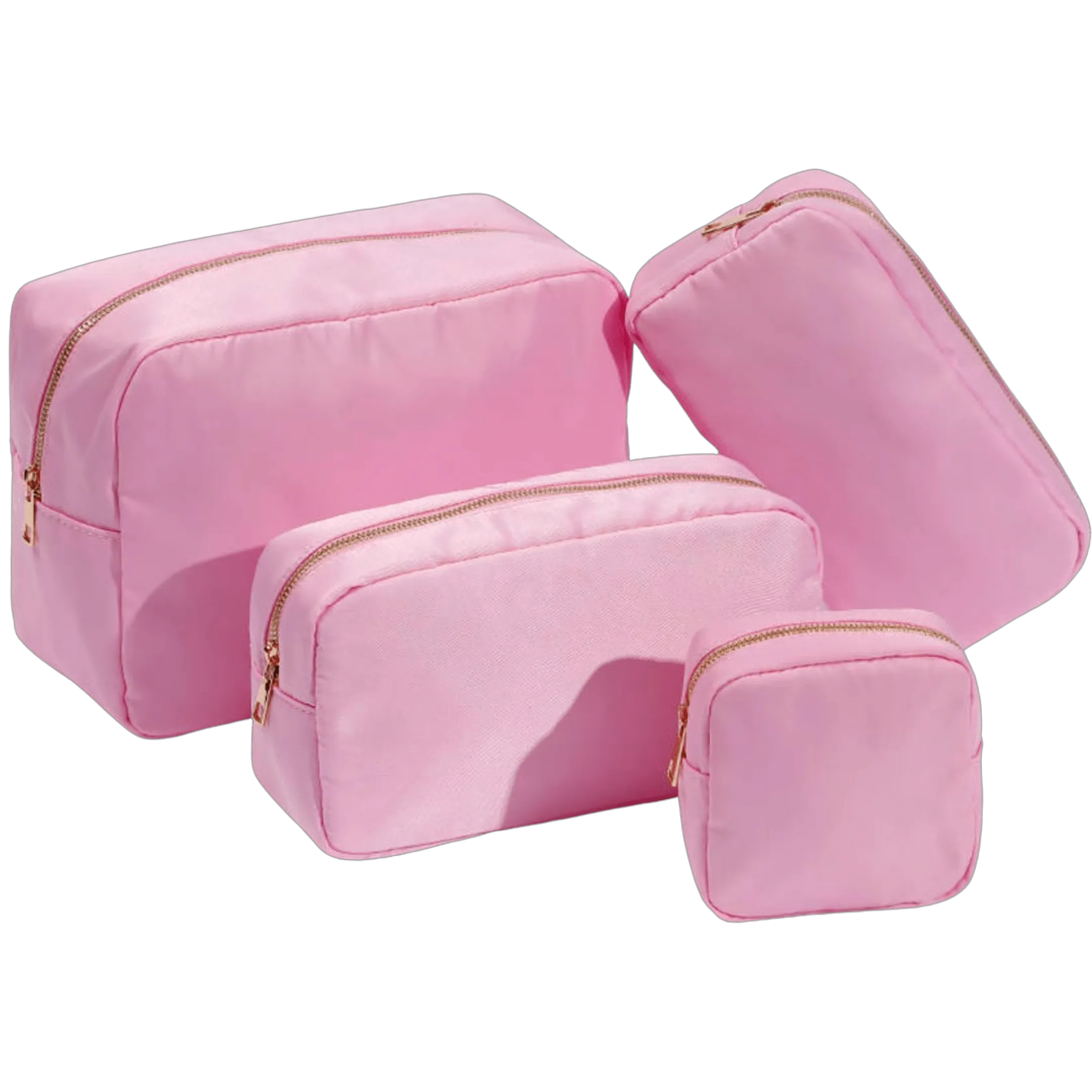Pink Nylon Cosmetic Bags
