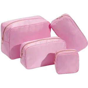 Pink Nylon Cosmetic Bags