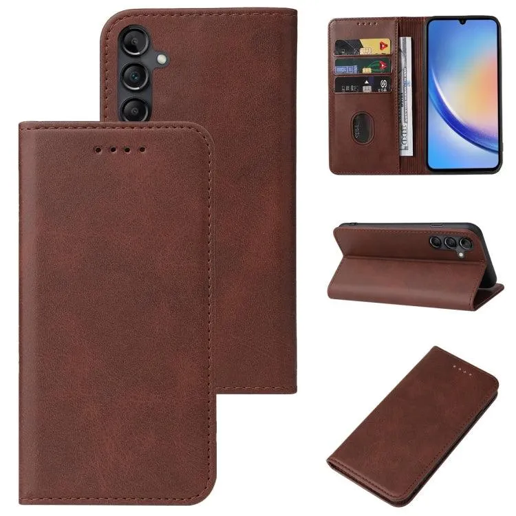 Premium Magnetic Leather Wallet Case for Samsung Galaxy S24  5G