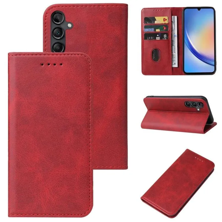 Premium Magnetic Leather Wallet Case for Samsung Galaxy S24  5G