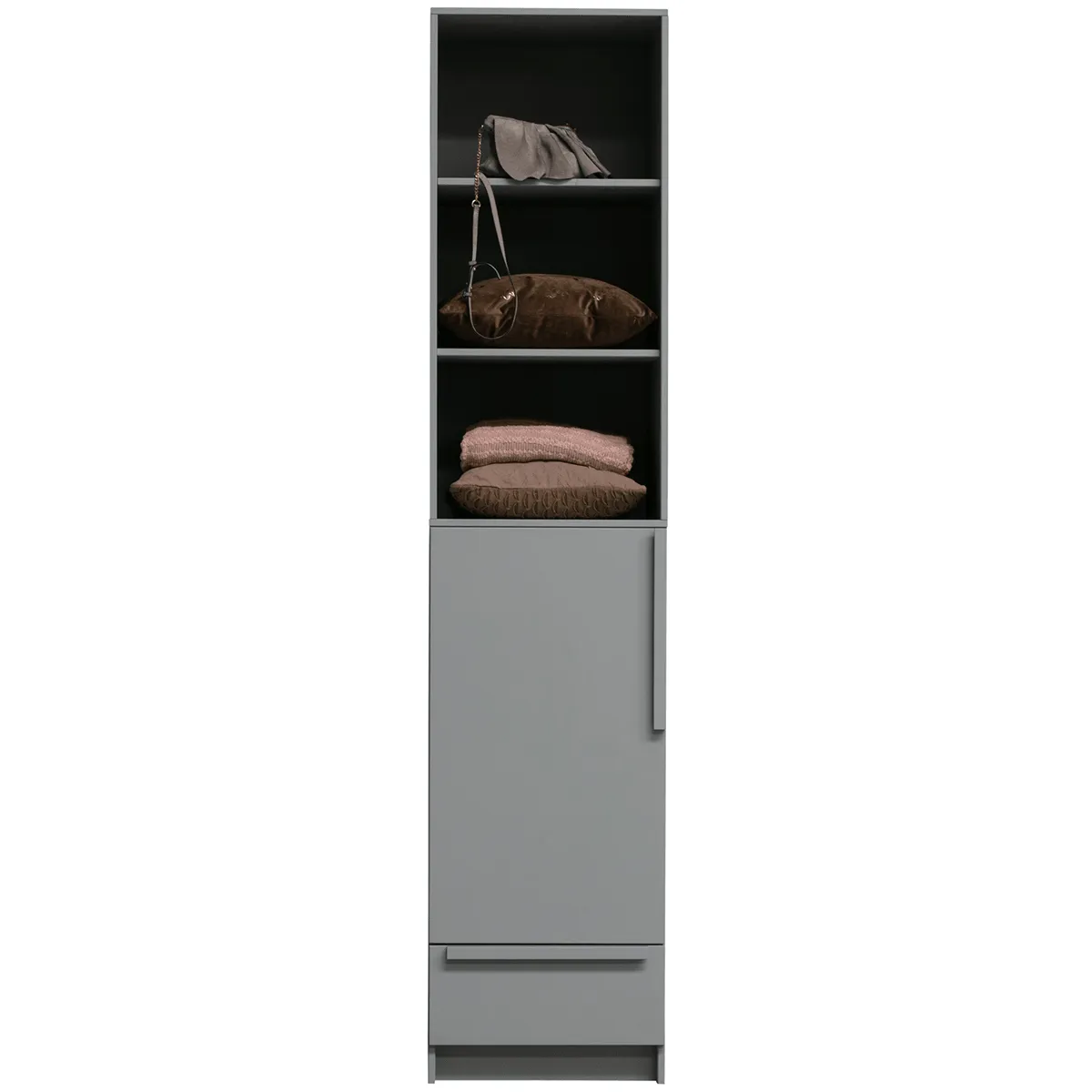 Pure Concrete Grey 1 Door Split Wardrobe