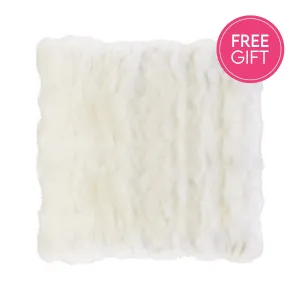 Rabbit Fur Cushion - White