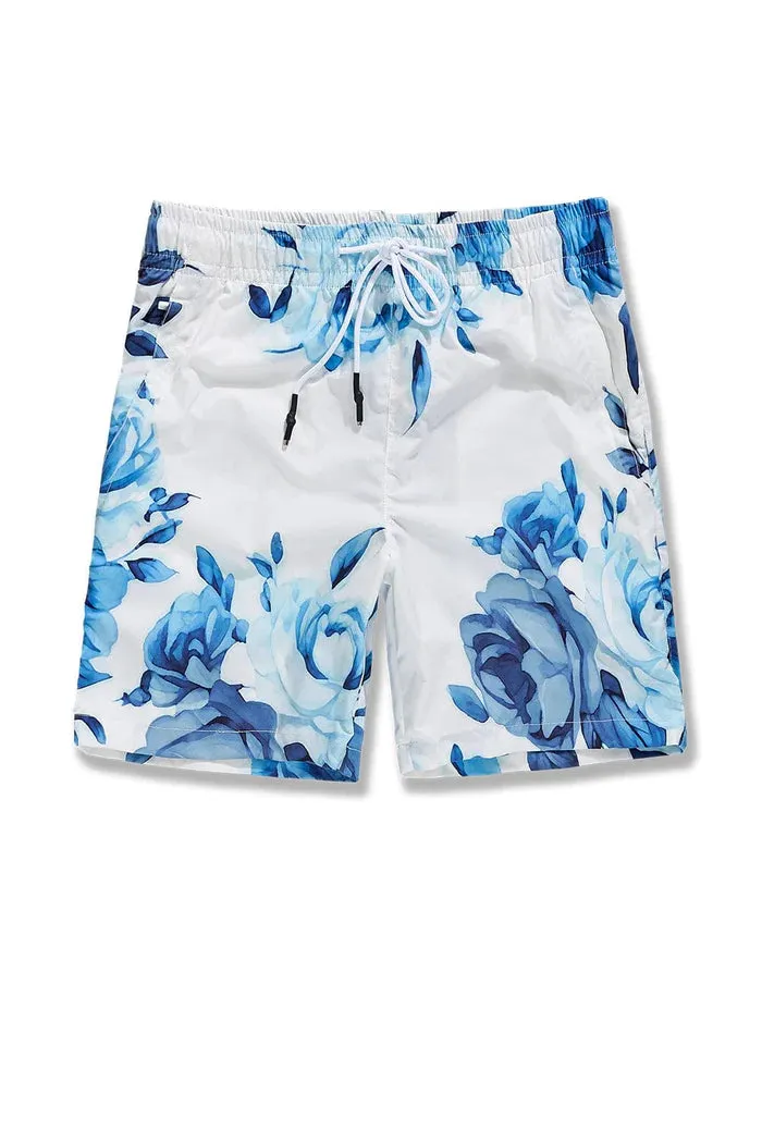 Retro - Ibiza Lounge Shorts - Blue Floral