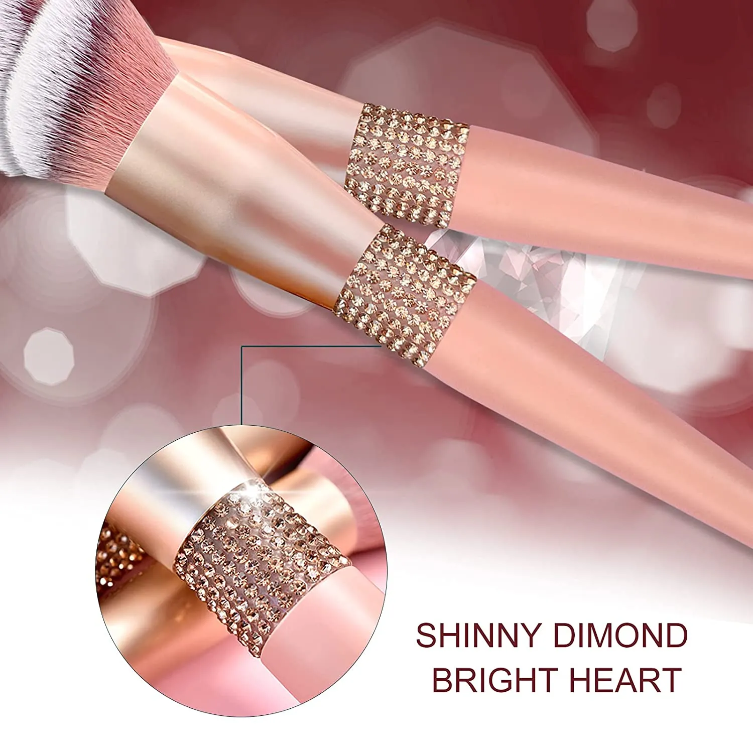 Rhinestone Romance Brush Set (10 piece brush collection with bag)