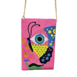 RKID ButterFly Eye Beaded Clutch