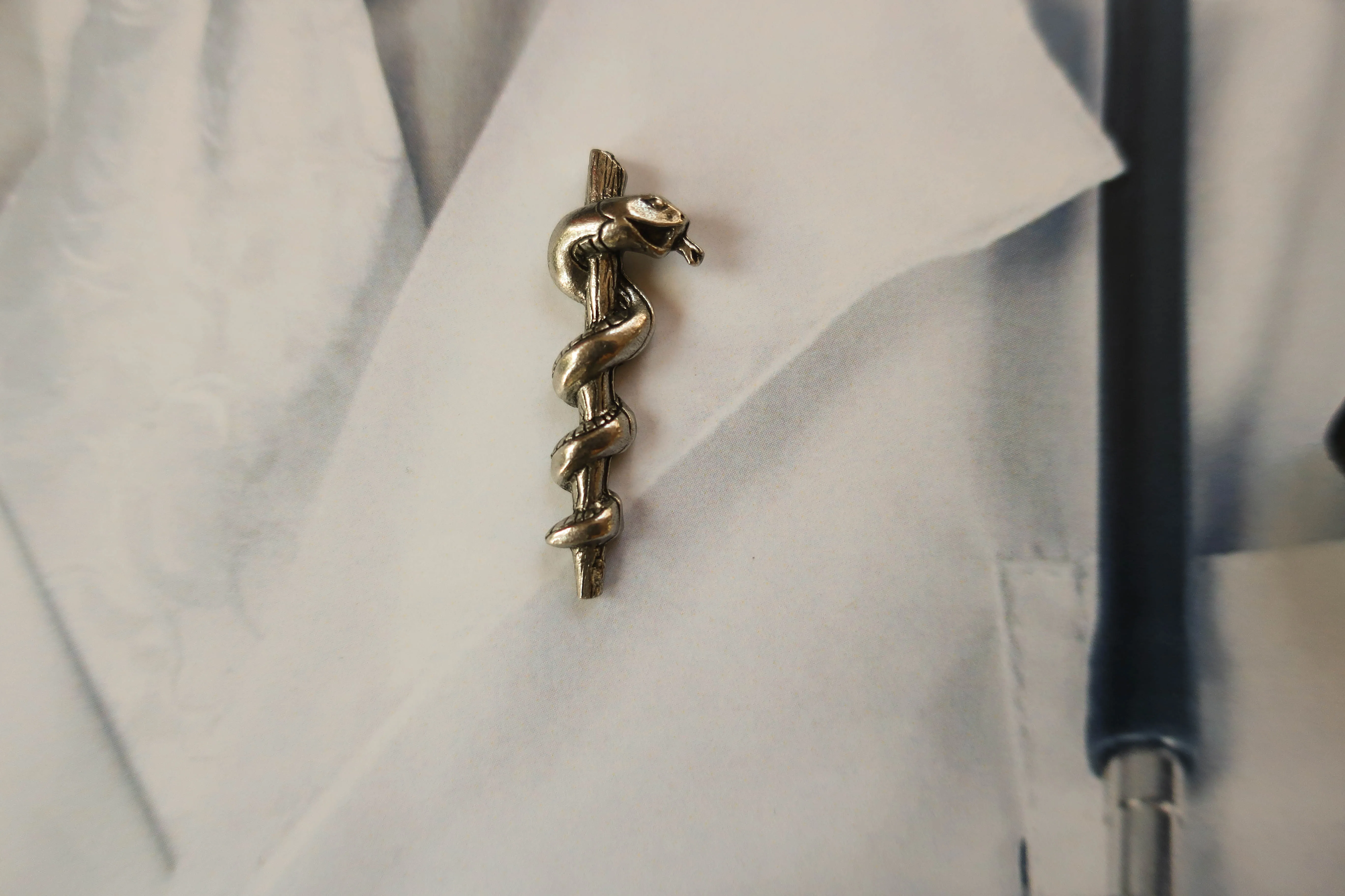 Rod of Asclepius Lapel Pin
