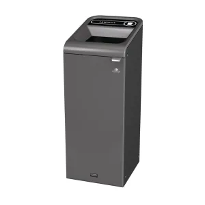 Rubbermaid Configure Recycling Bin with Landfill Label Black 57Ltr