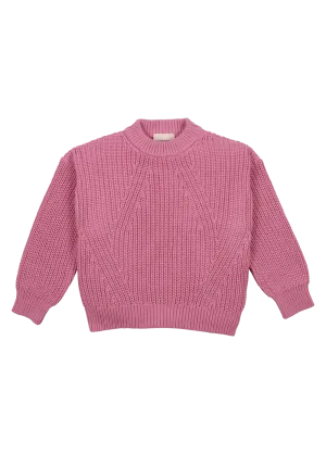 Russel Woman Cable Sleeve Jumper Iris Lilac