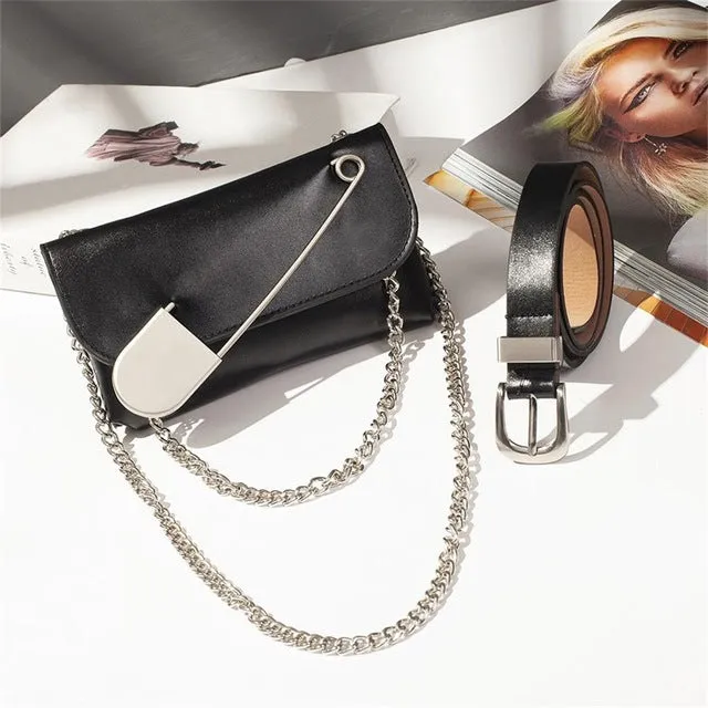 Safety Pin waist and purse bag