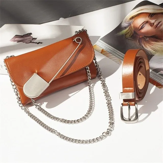 Safety Pin waist and purse bag