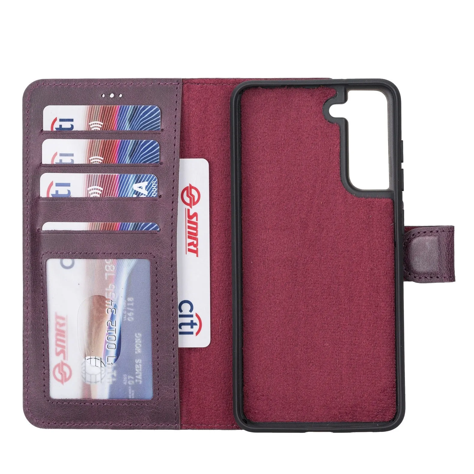 Samsung Galaxy S21FE Magnetic Detachable Leather Wallet Case